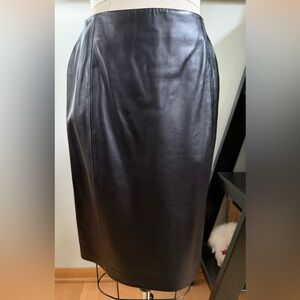 Michael Hoban for North Beach Leather Black Pencil skirt